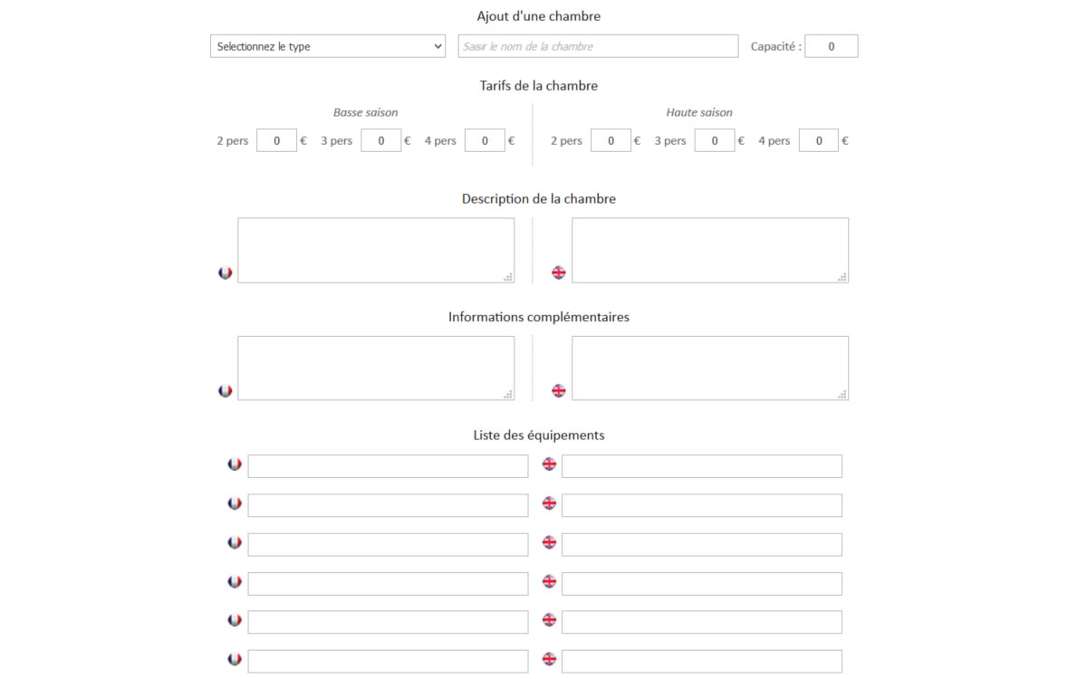 Interface de mise à jour des contenus